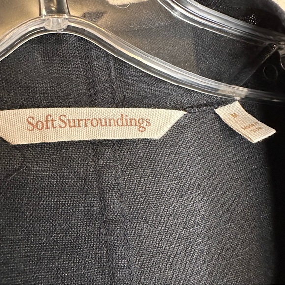 Soft Surroundings Women’s Alicante Linen Blend Topper Blazer Size Medium Black - Picture 7 of 11